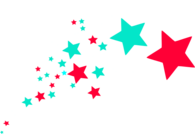 Cyan and Purple Shooting Stars