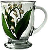 Hand Painted Mug with Lily of the Valley