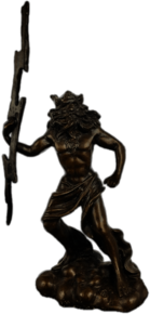 Zeus Holding Thunderbolt Bronze Sculpture