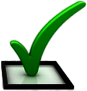 Green Check In Black Square