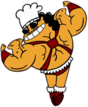 The Bread Maker Showing Muscles