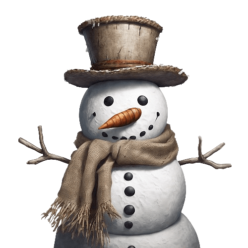 Snowman with a Burlap Scarf
