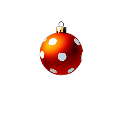 Vibrant Orange Bauble With Playful Polka Dots, Minimalist - Single Item, Decorated Christmas Bauble, High Detail, No Shadow