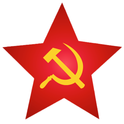 Yellow Hammer and Sickle In Red Star