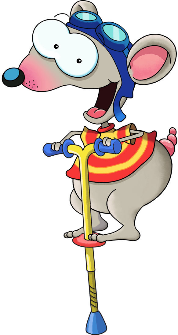 Toopy Jumping on A Pogo Stick
