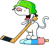 Binoo Playing Ice Hockey
