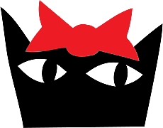 Kookie Cat logo red bow