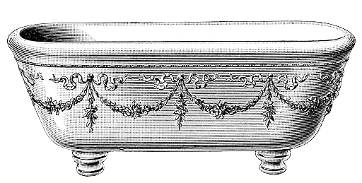 Vintage Victorian Bathtub Illustration