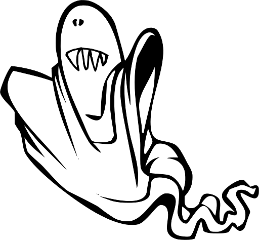 Halloween Ghost with Long Sharp Teeth