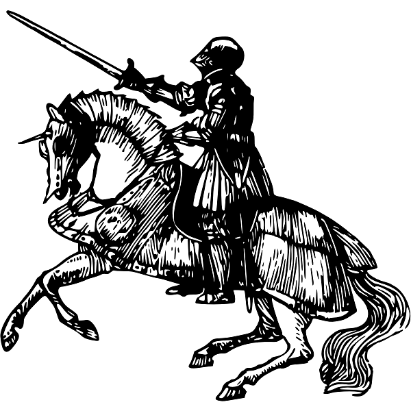 Knight On Horse Vintage Drawing