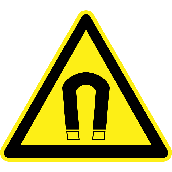 Strong Magnetic Field Hazard Warning Sign