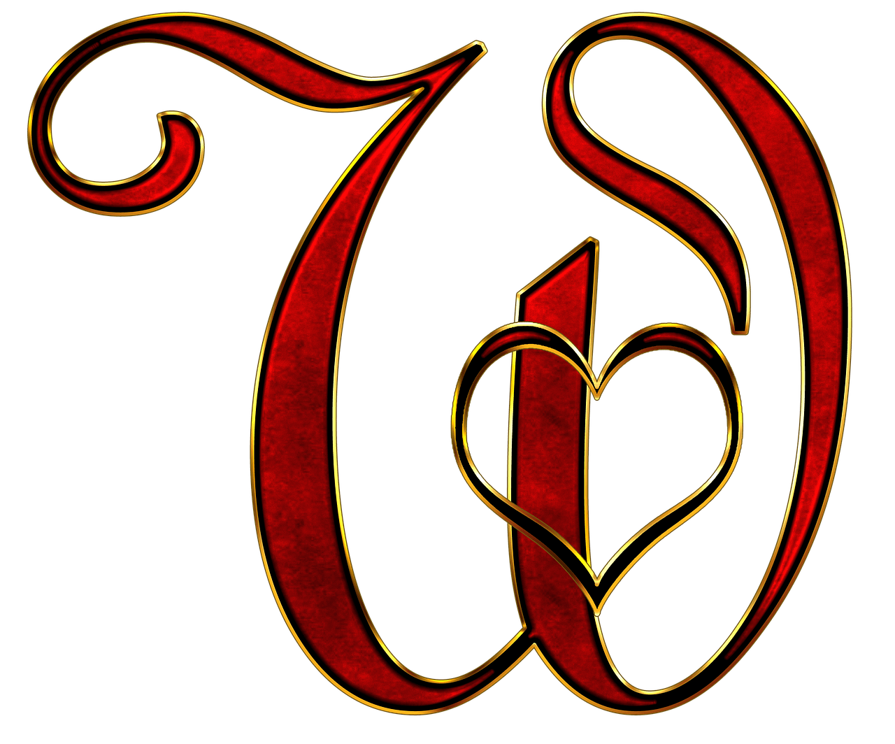 Valentine Capital Letter W
