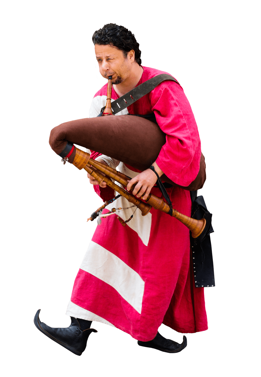 Medieval Bagpipes Player