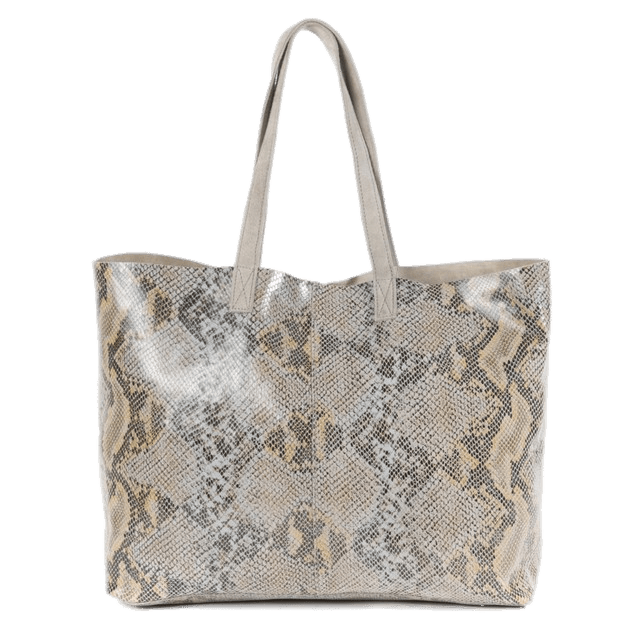 Snakeskin Effect Leather Handbag