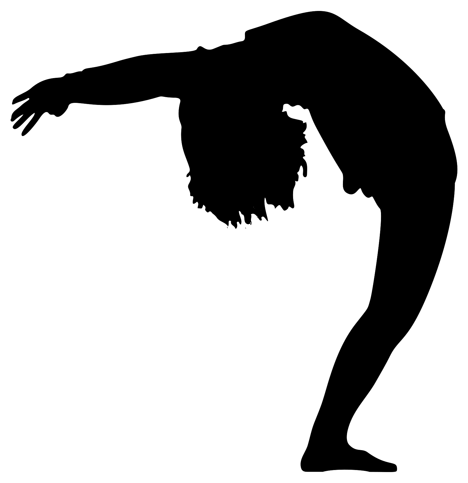 Silhouette of a Woman Bending Backwards