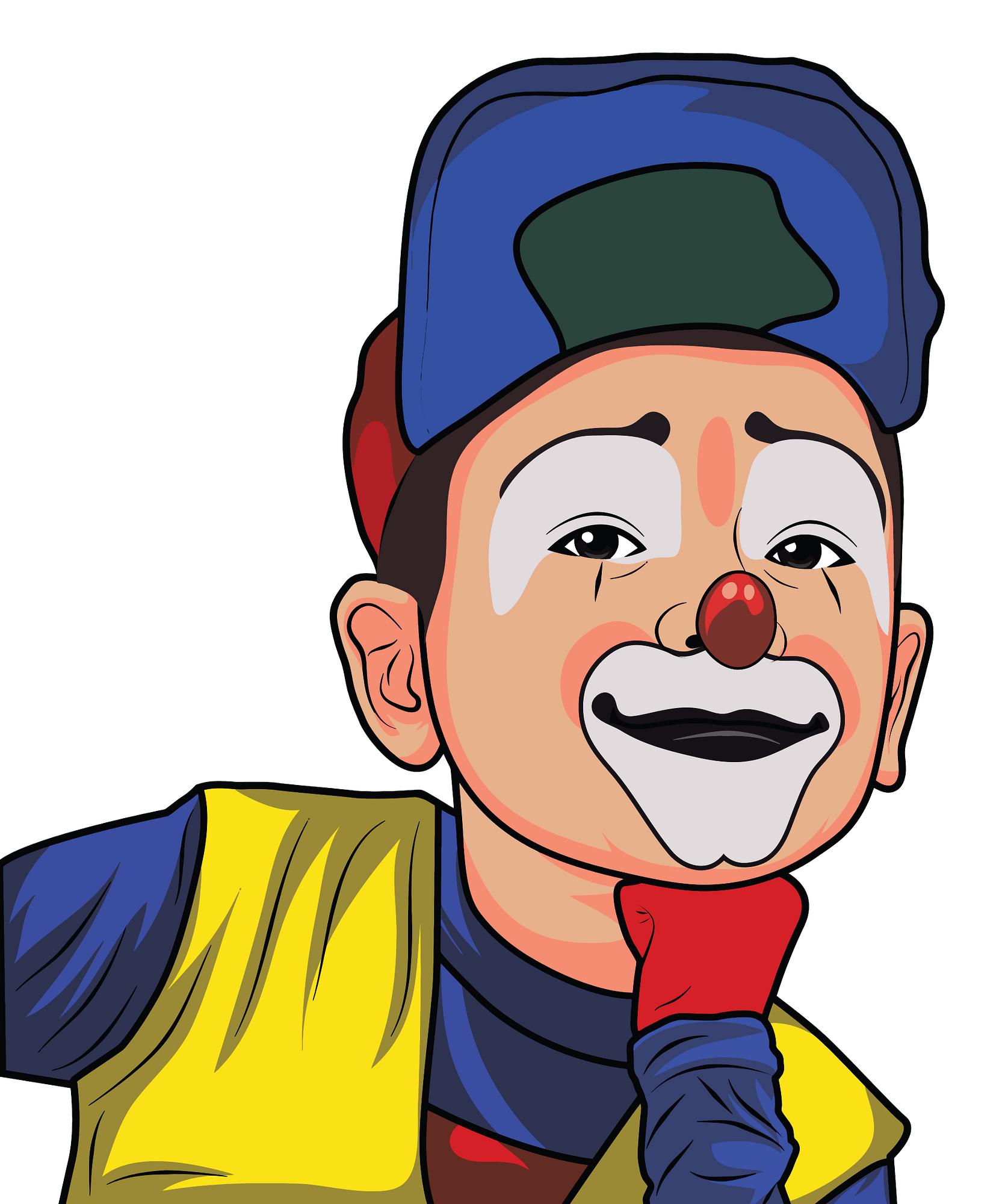 Clown with Blue and Red Cap