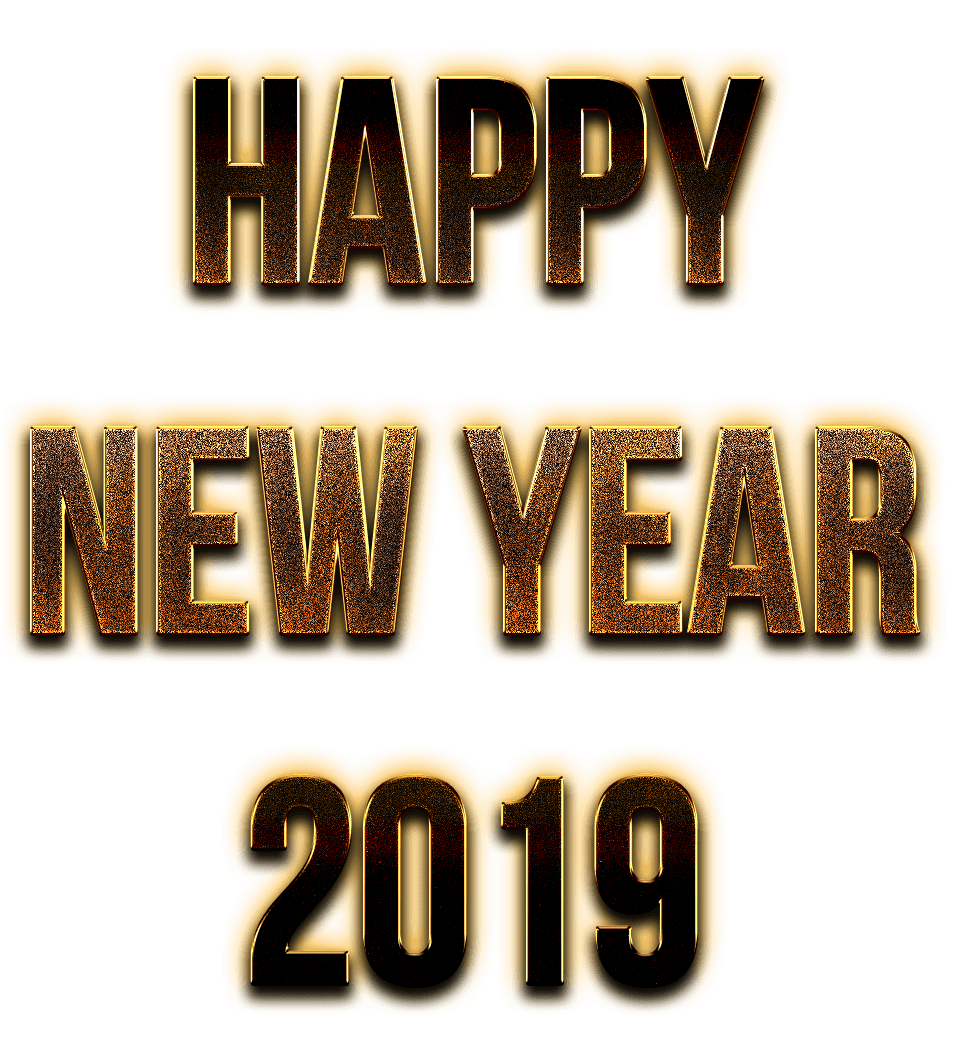 Happy New Year 2019 Golden Letters