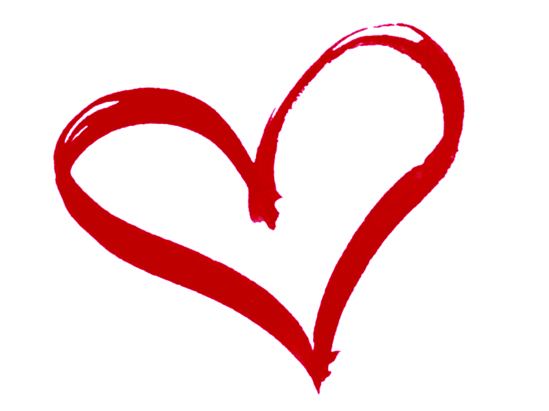 Heart Outline Drawing Red
