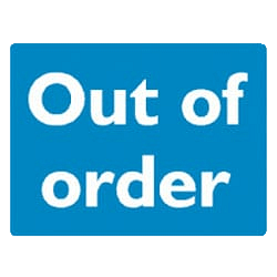 Blue Out of Order Sign