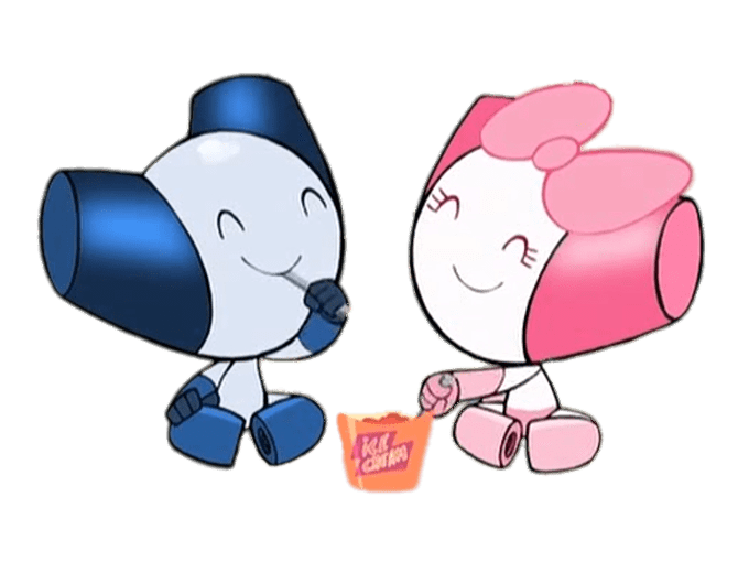 Robotboy and Robotgirl Eating Together