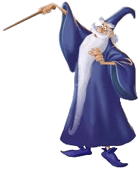 Merlin Holding His Magic Wand