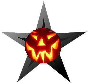 Scary Pumpkin On Black Star