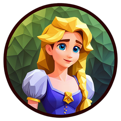 Rapunzel, Fairytale Character - Circle App Icon | Fan Art