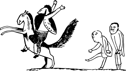 Edward Lear Drawing Man Riding a Horse