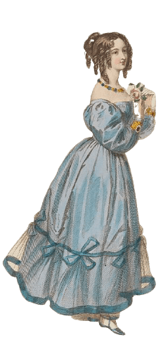 Victorian Woman Blue Dress