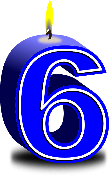 Number 6 Birthday Candle