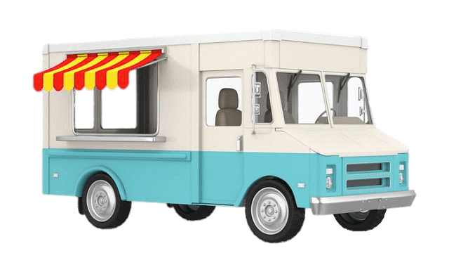 White and Blue Food Truck