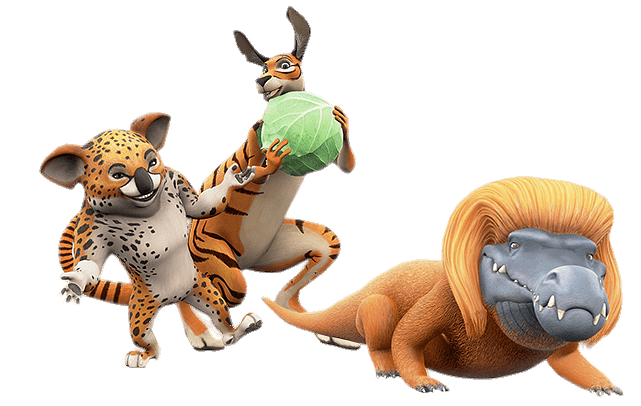 Zafari characters Frick, Frank and Oscar