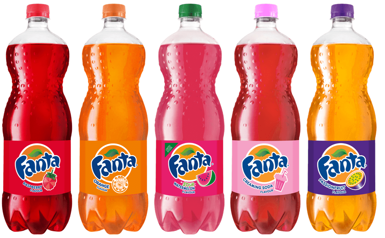 Range Of Fanta Bottles
