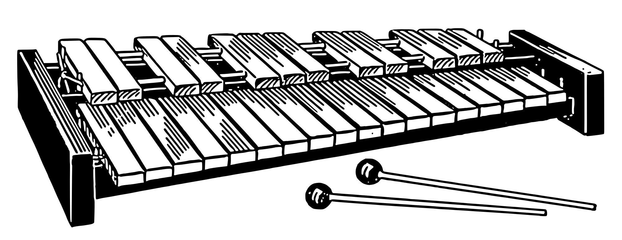 Xylophone Black and White Clipart