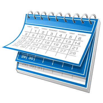 Blue and White Calendar