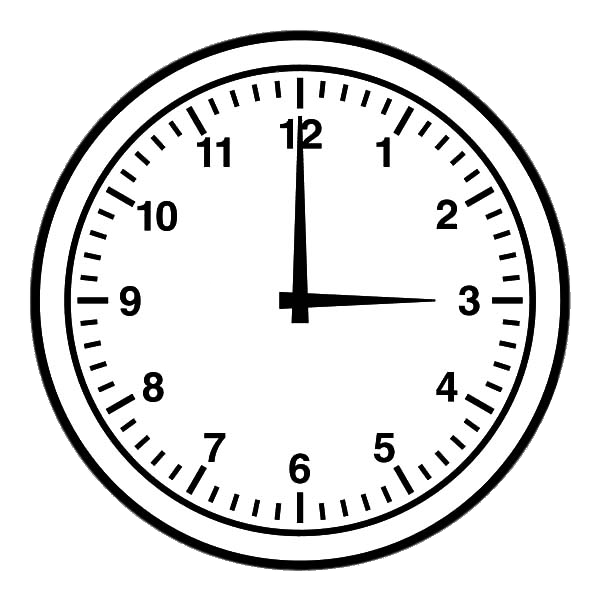 Three O'clock Classic Clock