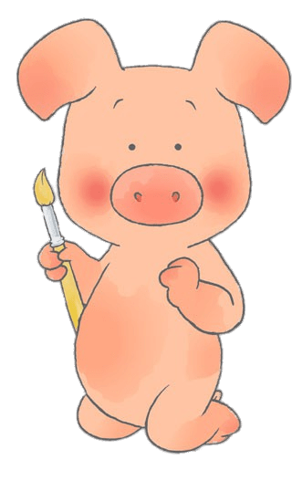 Wibbly Pig Holding A Paint Brush