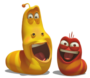 Larva Red and Yellow Big Smile