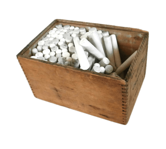 Wooden Box Of Writing Chalk