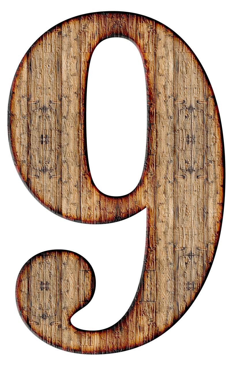 Wooden Number 9