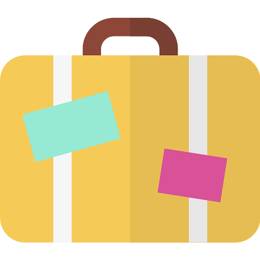 Suitcase With Stickers Icon