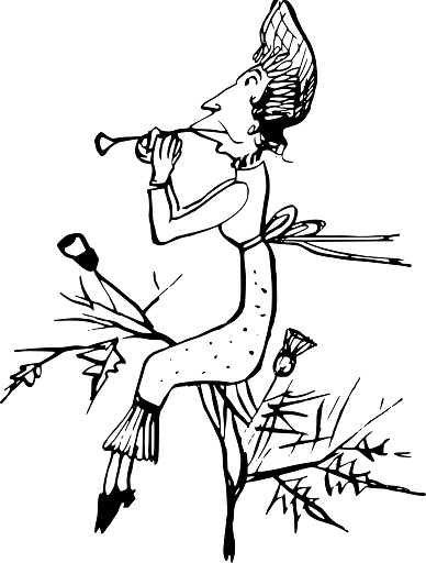 Edward Lear Drawing Woman Sitting on Thorny Bush