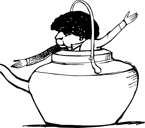 Edward Lear Drawing Man in a Tea Pot