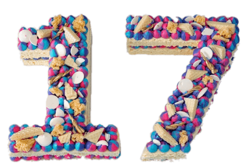 Colourful Number 17 Cake