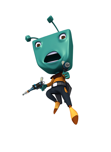 BoBoiboy Character Adudu Holding Guns