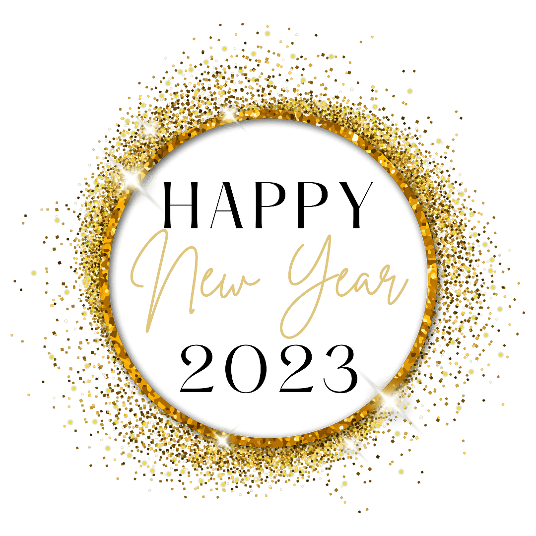 Happy New Year 2023 Gold Frame
