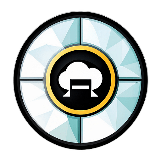 Cloud Storage & Backup, Minimalist App Icon - Circle Icon Bevel Border