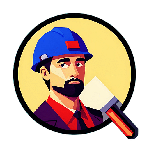 Construction Company, Minimalist App Icon - Circle Icon Bevel Border