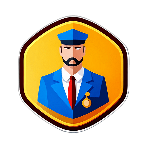 Security Service, Minimalist App Icon - Circle Icon Bevel Border