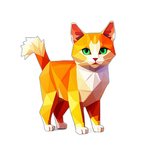 Manx Cat, Children'S Cartoon Animation Style - Full Body, Single View, No Shadow